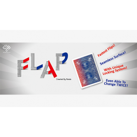 Modern Flap Card (Red to Blue Face Card) by Hondo wwww.magiedirecte.com