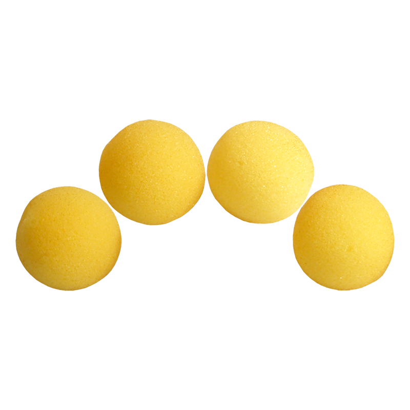 1.5 inch Super Soft Sponge Balls (Yellow) Pack of 4 from Magic by Gosh wwww.magiedirecte.com