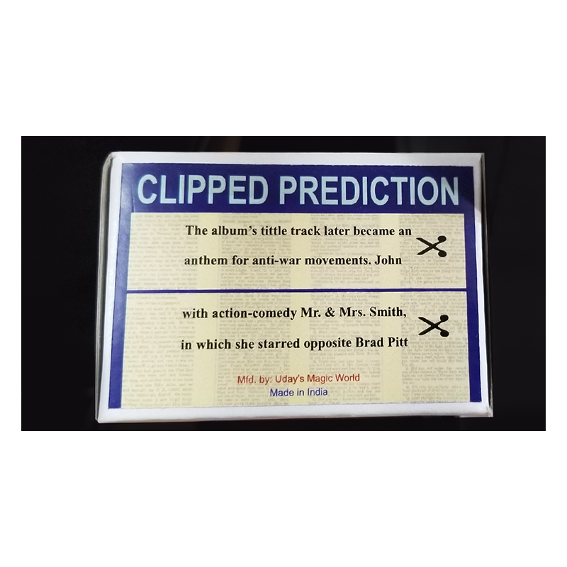CLIPPED PREDICTION (Lennon/Brad Pit) by Uday - Trick wwww.magiedirecte.com