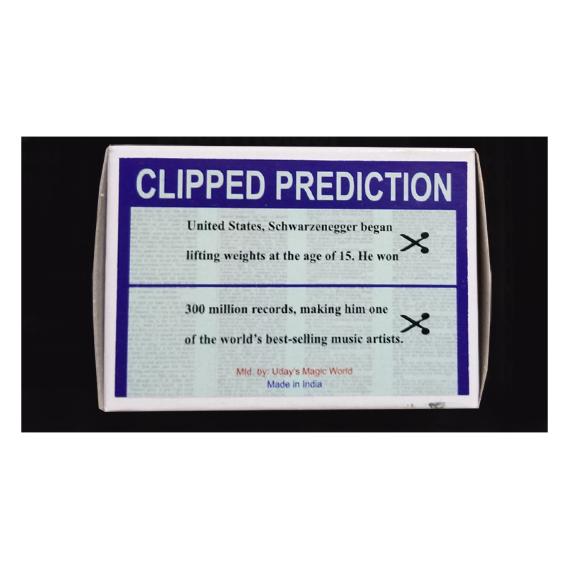 CLIPPED PREDICTION (Schwarzenegger/Elton) - Uday wwww.magiedirecte.com