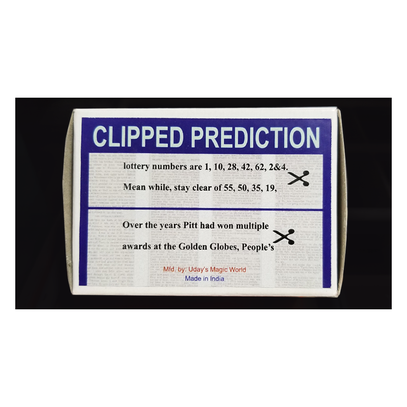 CLIPPED PREDICTION (Lotto/Golden Globe) by Uday - Trick wwww.magiedirecte.com