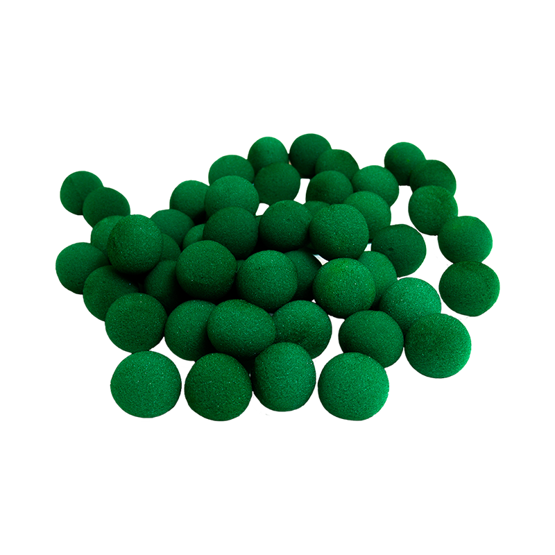 Balle Mousse 2,50 cm Verte super Soft pack de 50 Balles wwww.magiedirecte.com