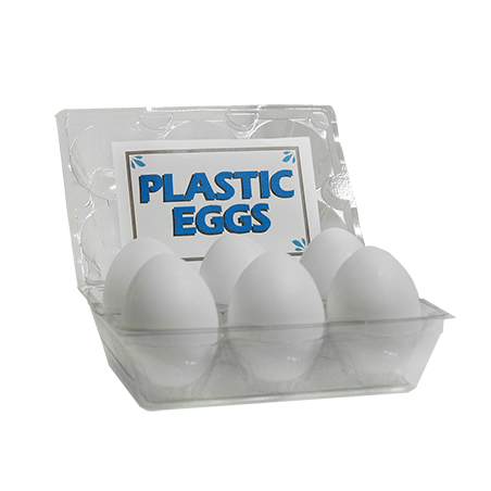 HIGH QUALITY PLASTIC EGGS (Blanc / 6 Pieces) wwww.magiedirecte.com