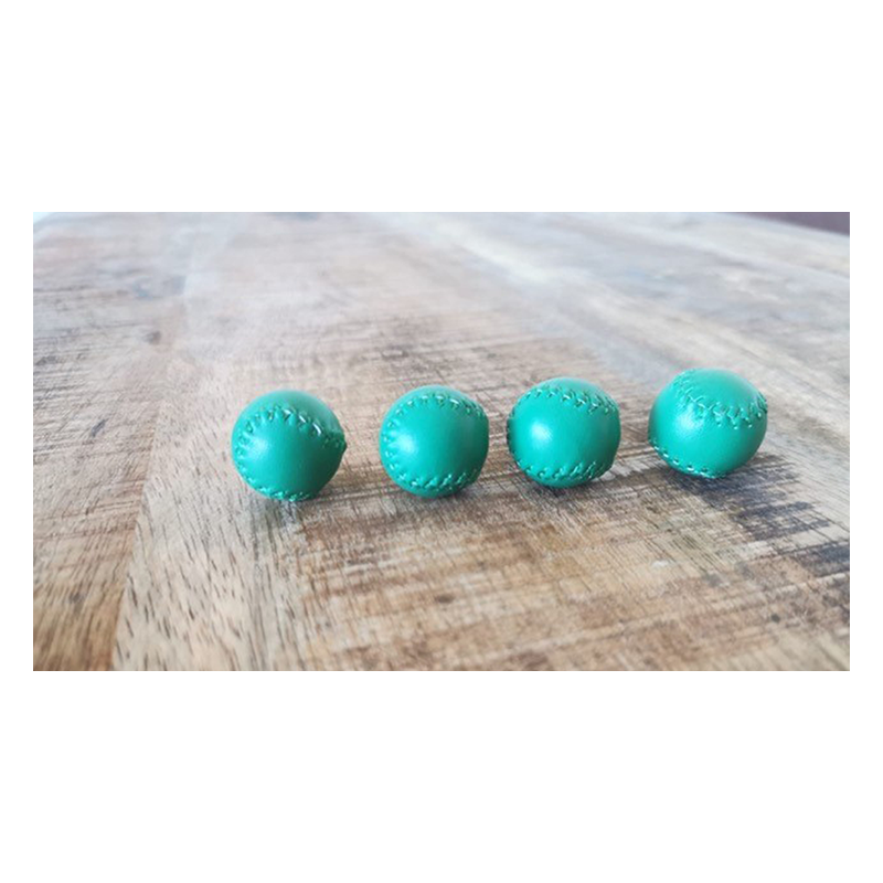 SET OF 4 LEATHER BALLS FOR CUPS AND BALLS (Green) wwww.magiedirecte.com