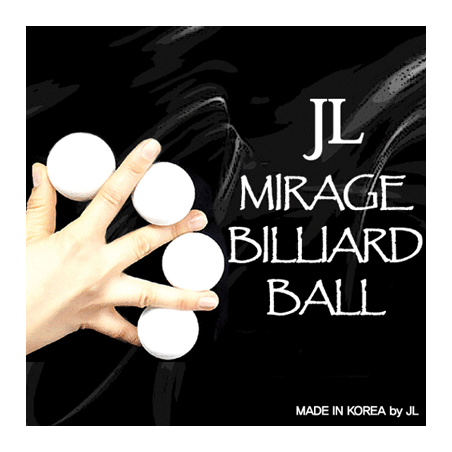Two Inch Mirage Billiard Balls by JL (WHITE, 3 Balls and Shell) - Trick wwww.magiedirecte.com