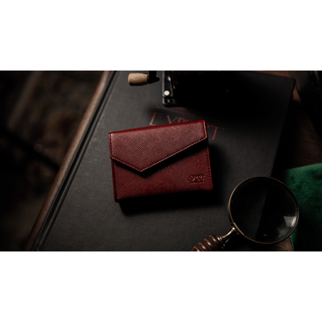 LUXURY LEATHER PLAYING CARD CARRIER (Rouge) wwww.magiedirecte.com