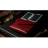 LUXURY LEATHER PLAYING CARD CARRIER (Rouge) wwww.magiedirecte.com