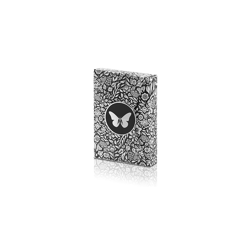 Limited Edition Butterfly Playing Cards Marked (Black and Silver) by Ondrej Psenicka wwww.magiedirecte.com