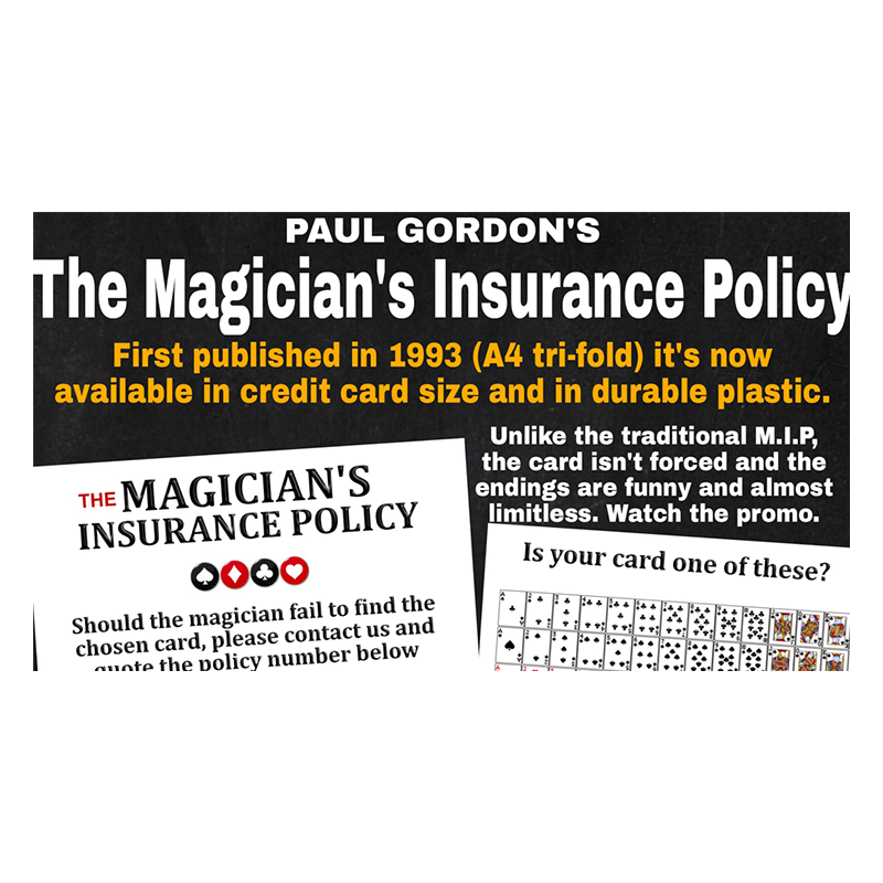 The Magician's Insurance Policy by Paul Gordon - Trick wwww.magiedirecte.com