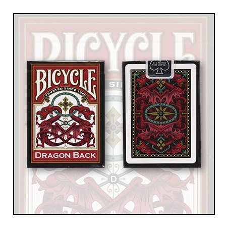 Bicycle Dragon Back Cards (Rouge) by USPCC wwww.magiedirecte.com