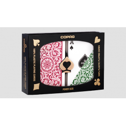 Copag 1546 Plastic Playing Cards Poker Size Regular Index Green and Burgundy Double-Deck Set wwww.magiedirecte.com