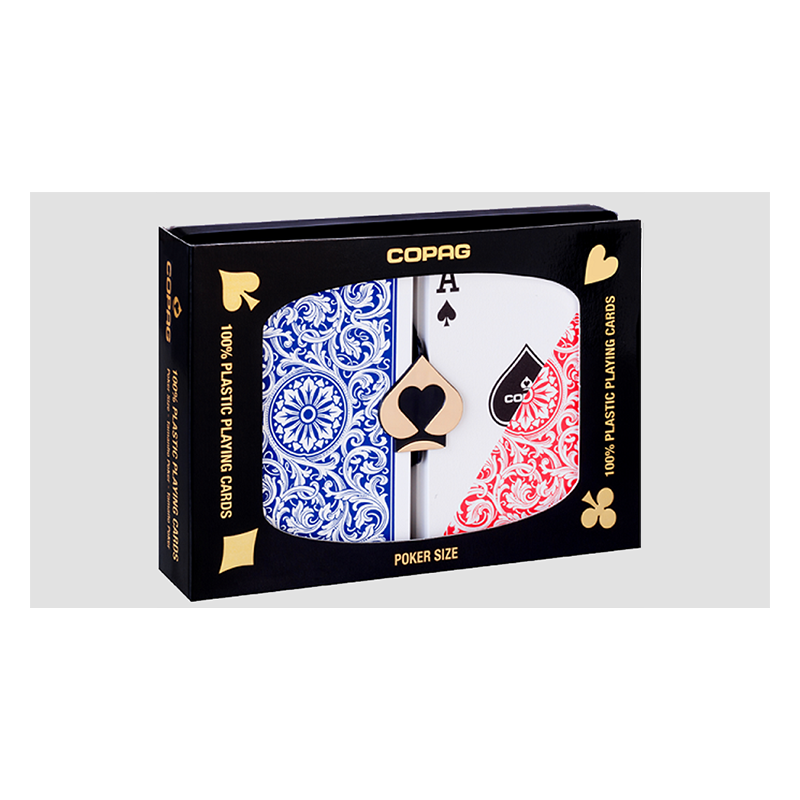 Copag 1546 Plastic Playing Cards Poker Size Regular Index Red and Blue Double-Deck Set wwww.magiedirecte.com