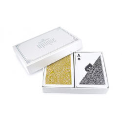 Copag Unique Plastic Playing Cards Poker Size Regular Index Black and Gold Double-Deck Set wwww.magiedirecte.com
