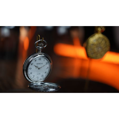 Infinity Pocket Watch V3 - Silver Case White Dial / STD Version (Gimmick and Online Instructions) by Bluether Magic - Trick wwww
