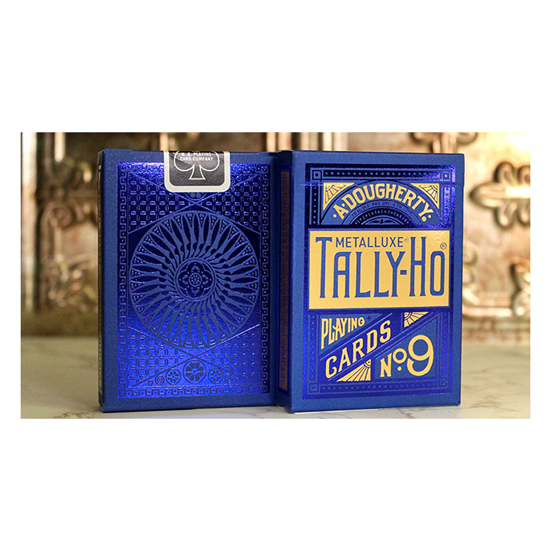 Tally Ho Blue (Circle) MetalLuxe Playing Cards by US Playing Cards wwww.magiedirecte.com