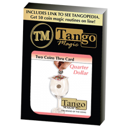 Two Coins Thru Card (D0019) (Quarter Dollar) by Tango - Trick wwww.magiedirecte.com