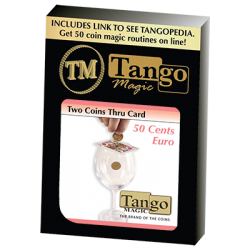 Two Coins Thru Card (E0016) (50 cent Euro) by Tango - Trick wwww.magiedirecte.com