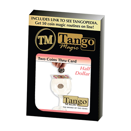 Two Coins Thru Card (D0018) (Half Dollar) by Tango - Trick wwww.magiedirecte.com