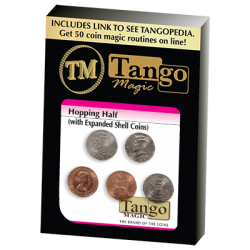 Hopping Half with Expanded Shell Coins & English Penny D0059 by Tango - Trick wwww.magiedirecte.com