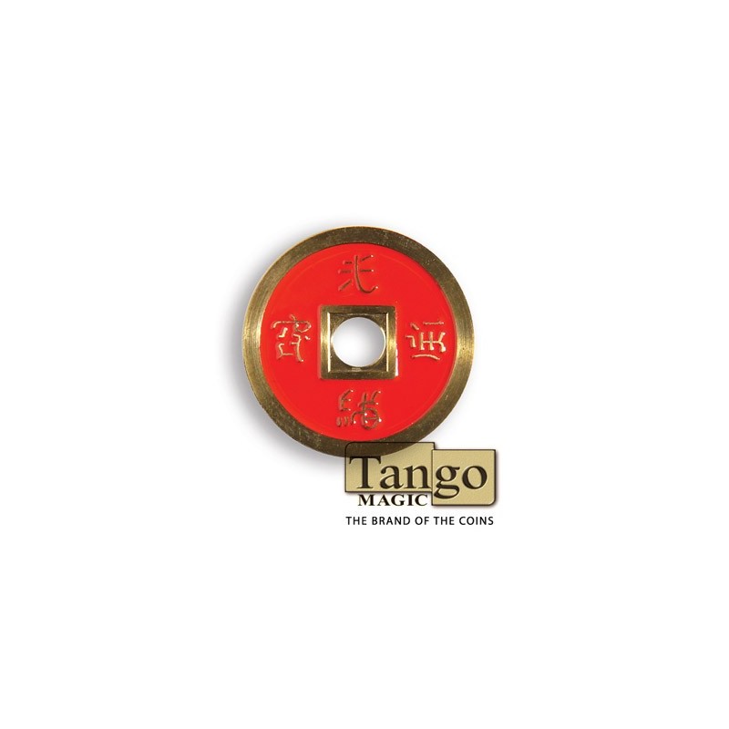 Normal Chinese Coin made in Brass (Red) by Tango -Trick (CH011) wwww.magiedirecte.com