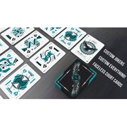 AQUA FALCON THROWING CARDS - (FOIL) wwww.magiedirecte.com