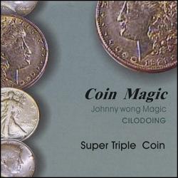 Super Triple Coin (with DVD) by Johnny Wong - Trick wwww.magiedirecte.com