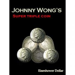 Super Triple Coin Eisenhower Dollar (with DVD) by Johnny Wong - Trick wwww.magiedirecte.com