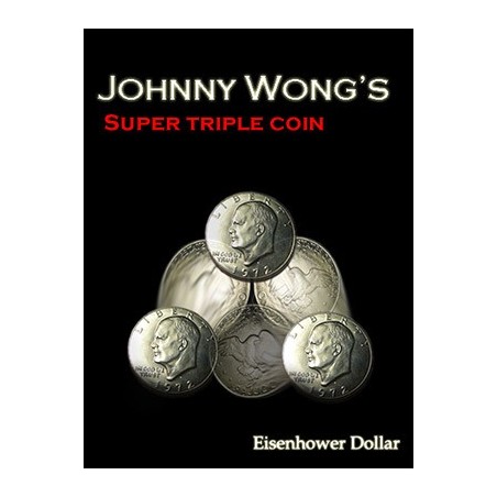 Super Triple Coin Eisenhower Dollar (with DVD) by Johnny Wong - Trick wwww.magiedirecte.com