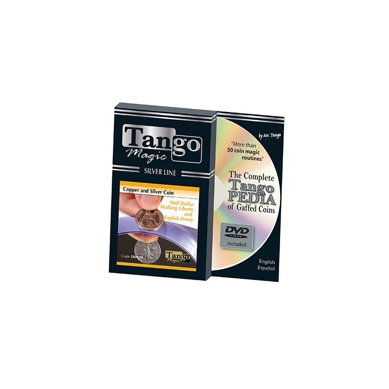 Tango Silver Line Copper and Silver Walking Liberty/English Penny (w/DVD) (D0120) by Tango - Trick wwww.magiedirecte.com