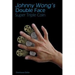 Double Face Super Triple Coin Eisenhower Dollar (with DVD) by Johnny Wong -Trick wwww.magiedirecte.com