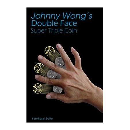 Double Face Super Triple Coin Eisenhower Dollar (with DVD) by Johnny Wong -Trick wwww.magiedirecte.com