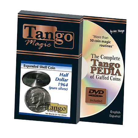 Tango Silver Line Expanded Shell Silver Half Dollar 1964(D0004) (pure silver w/DVD- by Tango - Trick wwww.magiedirecte.com