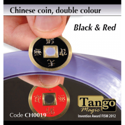 Chinese Coin (CH0019) Black & Red by Tango Magic - Tricks wwww.magiedirecte.com