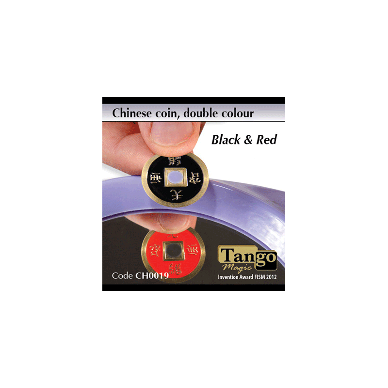 Chinese Coin (CH0019) Black & Red by Tango Magic - Tricks wwww.magiedirecte.com