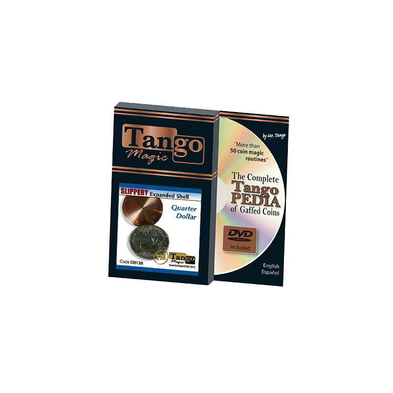 Slippery Shell Quarter (w/DVD)(D0128) by Tango Magic - Tricks wwww.magiedirecte.com
