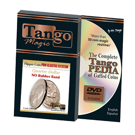 Flipper Coin Pro Elastic System (Quarter Dollar DVD w/Gimmick)(D0148) by Tango - Trick wwww.magiedirecte.com