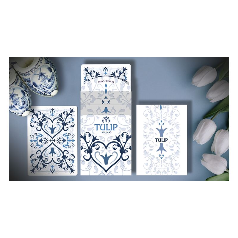 White Tulip Playing Cards Dutch Card House Company wwww.magiedirecte.com