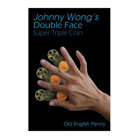 Double Face Super Triple Coin - Old English Penny (w/DVD) by Johnny Wong - Trick wwww.magiedirecte.com