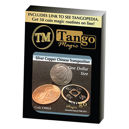 Dollar Size Silver Copper Chinese Transposition (CH023) by Tango Magic wwww.magiedirecte.com