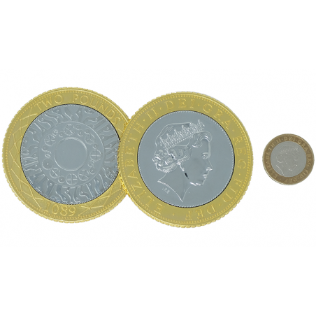 JUMBO Â£2 (pound sterling) coin - Trick wwww.magiedirecte.com