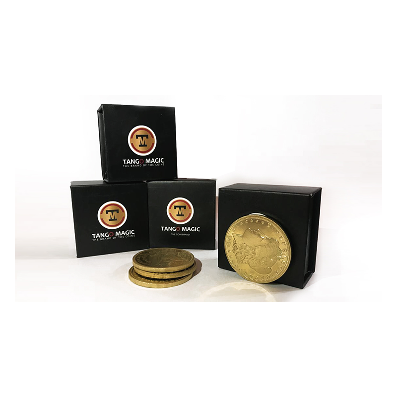 Replica Golden Morgan TUC plus 3 coins (Gimmicks and Online Instructions) by Tango Magic - Trick wwww.magiedirecte.com