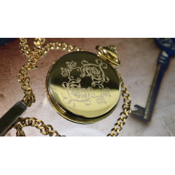 Infinity Pocket Watch V3 - Gold Case White Dial / STD Version (Gimmick and Online Instructions) by Bluether Magic - Trick wwww.m