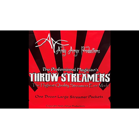 Throw Streamers RED by Andy Amyx ( 1dozen  equals  1 unit) - Trick wwww.magiedirecte.com