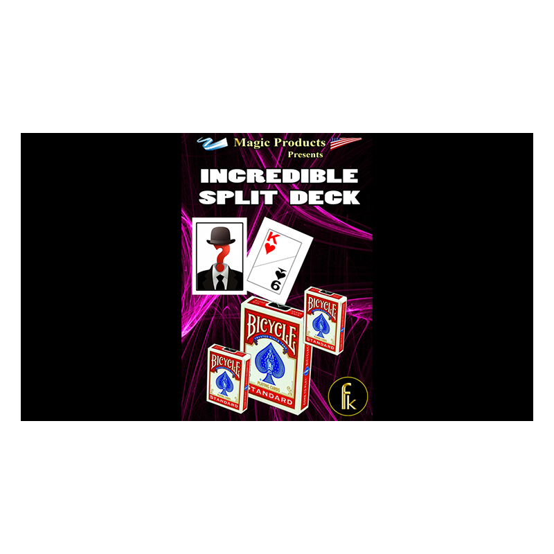 Incredible Split Deck Plus (Gimmicks and Online Instructions) by Magic Music Entertainment wwww.magiedirecte.com