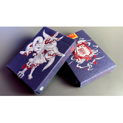 Sumi Kitsune Myth Maker (Blue/Red Craft Letterpressed Tuck) Playing Cards by Card Experiment wwww.magiedirecte.com