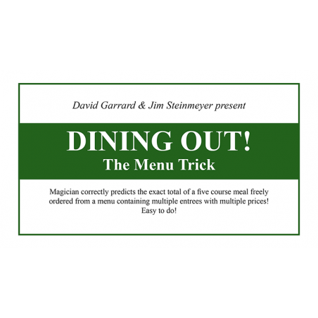 Dining Out! The Menu Trick - David Gerrard and Jim Steinmeier - Trick wwww.magiedirecte.com