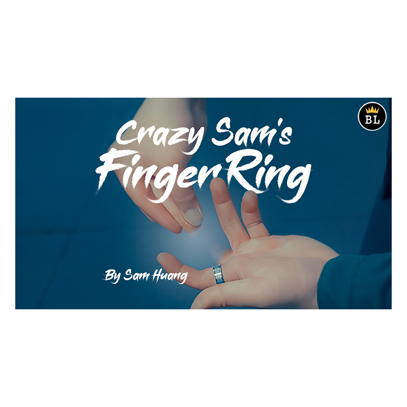 Hanson Chien Presents Crazy Sam's Finger Ring BLACK / MEDIUM (Gimmick and Online Instructions) by Sam Huang - Trick wwww.magiedi