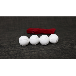 Set of 4 Leather Balls for Cups and Balls (White and White) by Leo Smetsers - Trick wwww.magiedirecte.com