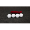 Set of 4 Leather Balls for Cups and Balls (White and White) by Leo Smetsers - Trick wwww.magiedirecte.com