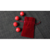 Set of 4 Leather Balls for Cups and Balls (Red and Red) by Leo Smetsers - Trick wwww.magiedirecte.com